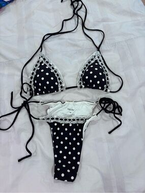 With Jean Juni Polka Dot Bikini